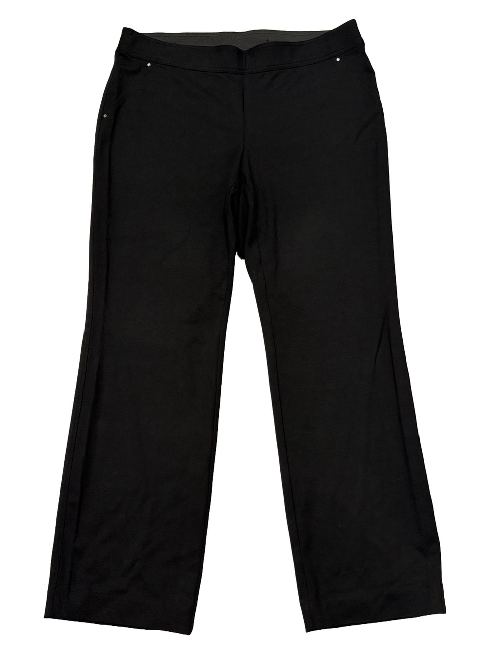 INC International Concepts Women's Pull-On Straight Leg Blk Trouser Pants, 14S